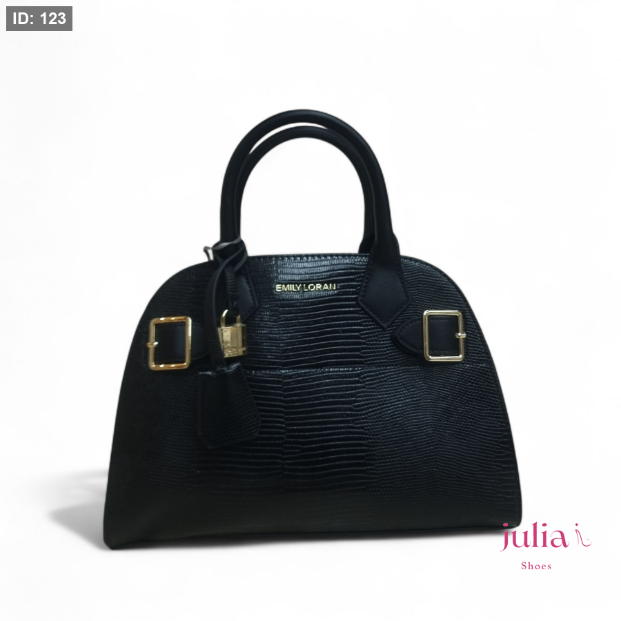 Picture of LEATHER HANDBAG WITH GOLD LOCK DETAIL
