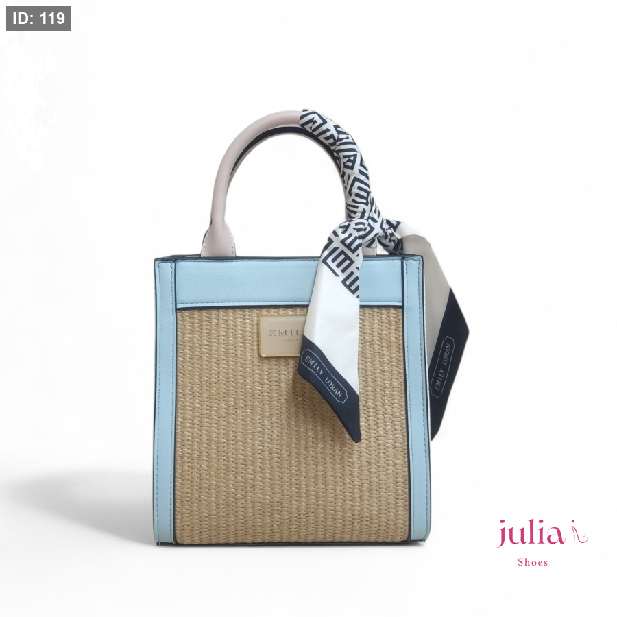 Picture of CROC HANDBAG LEATHER ACCENTS WITH SCARF