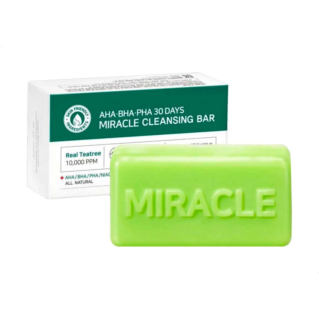 Picture of Miracle Soap with Alpha, Beta, and Poly Hydroxy Acids – 30-Day Skin Cleanser by Some By Me – 95 g
