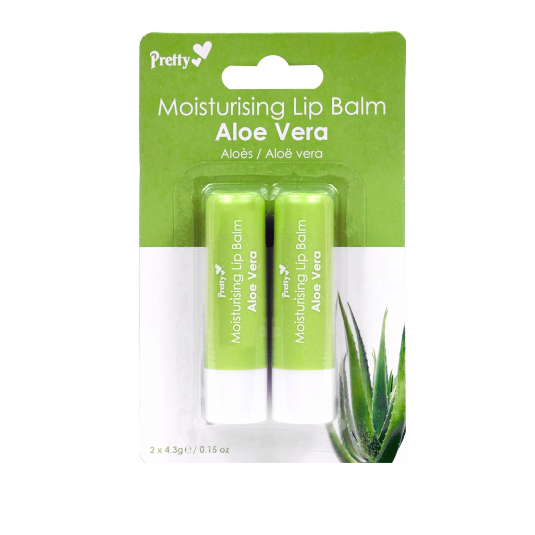 Picture of Pretty Moisturising Lip Balm Twin Pack Aloe Vera